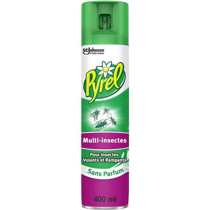 Pyrel Aérosol Multi-Insectes, Insectes Volants et Rampants, Sans Parfum, Insecticide, 400 ml
