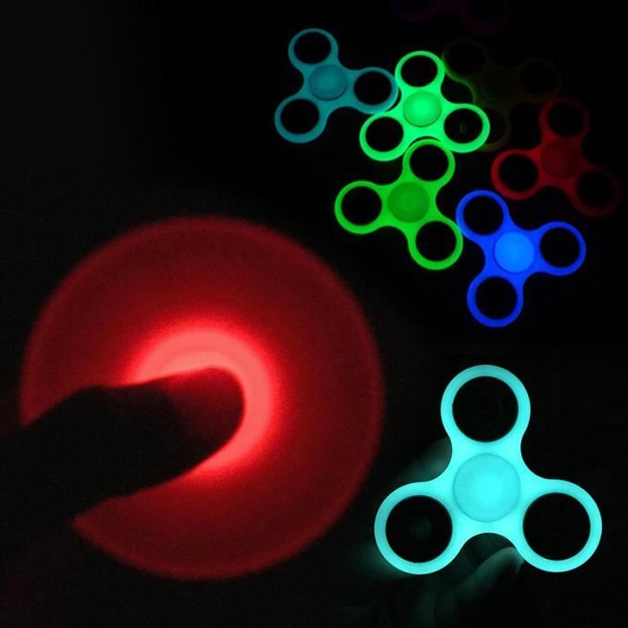 lot de 4 PCS noctilucent Phosphorescent lumineux Tri - Spinner Fidget Toy / Hand Spinner / Roulements Ultra Rapides Enfant Adulte