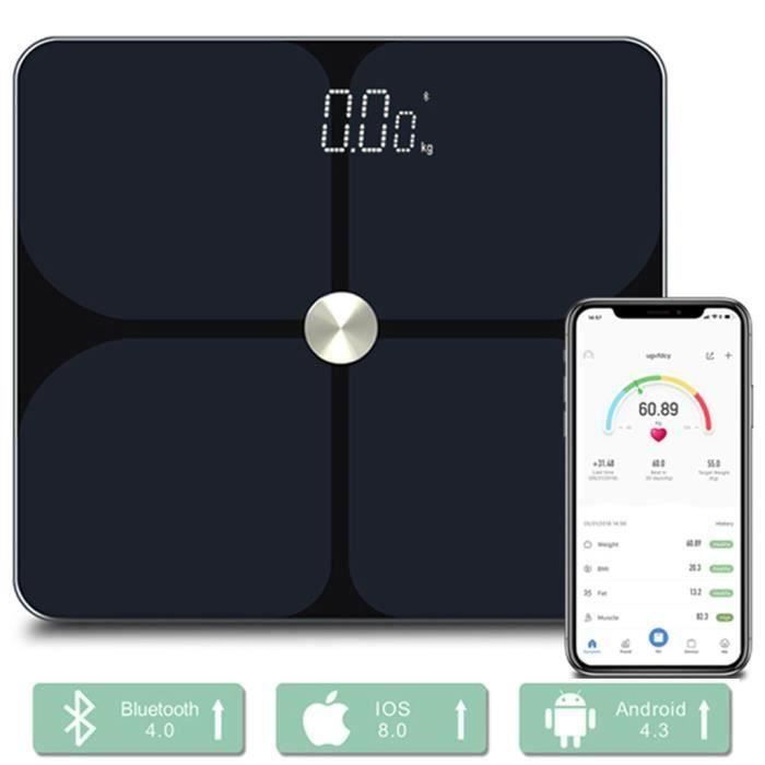 Pèse Personne Impédancemètre, Balance Connectée avec 24 Données Corporelles GORIFEI®