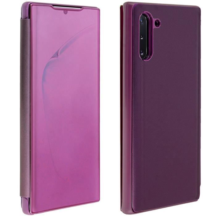 Housse Samsung Galaxy Note 10 Clapet translucide Support Vidéo violet Violet