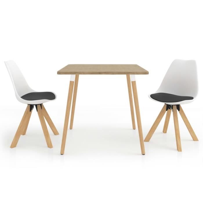 LAM Ensemble de salle à manger 3 pcs Noir et blanc # 3