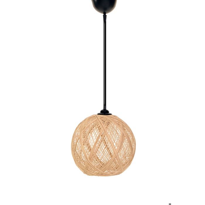 Suspension Daville D24cm Métal Noir et Jute Beige