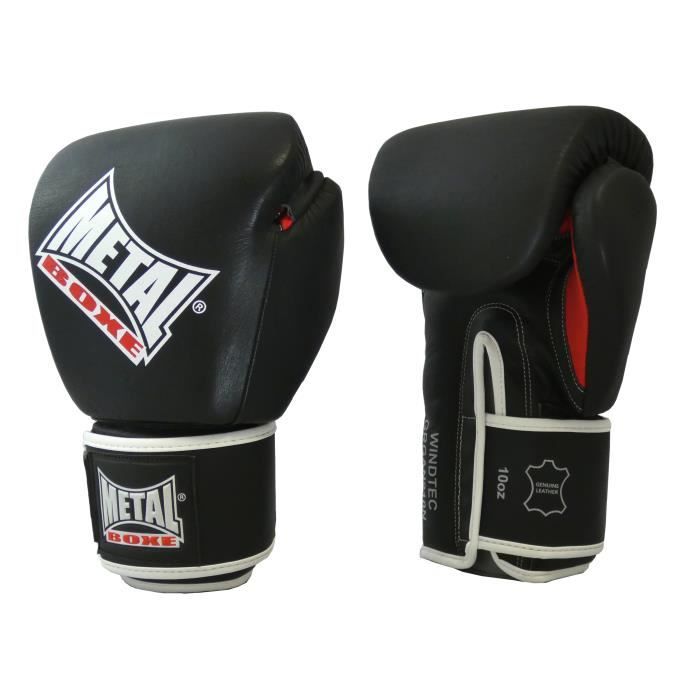 -Gants de boxe Métal boxe en cuir OKO-10 oz-Noir-10 oz--10 oz-Noir--------------Noir-10 oz