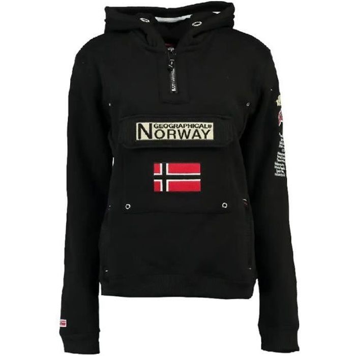 Sweat à capuche Noir Femme Geographical Norway Gymclass