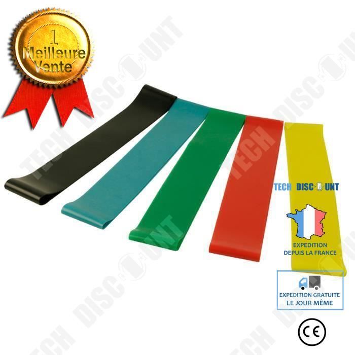 TD® Lot de 5 Bandes Élastique Fitness-Exercices pour les Jambes Fessiers Cuisses Yoga Crossfit Thérapie Physique Entrainement Corps