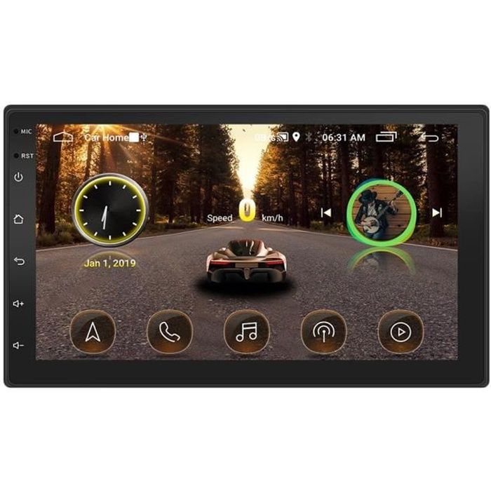 Autoradio Bluetooth, Auto Radio Double Din 7 Pouces Ecran Tactile- GPS Navigation- MP5 Radio Lecteur- Caméra de Recul -Multimédia