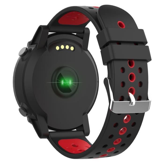 WEE PLUG Explorer 4 montre connectée GPS - Multisports - Cardio - Bluetooth - IP68 - Noir/Rouge