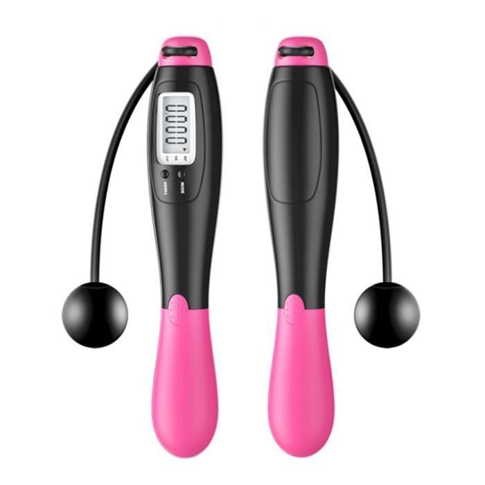 Corde à sauter numérique électronique intelligente, à sauter sans corde - Noir rouge