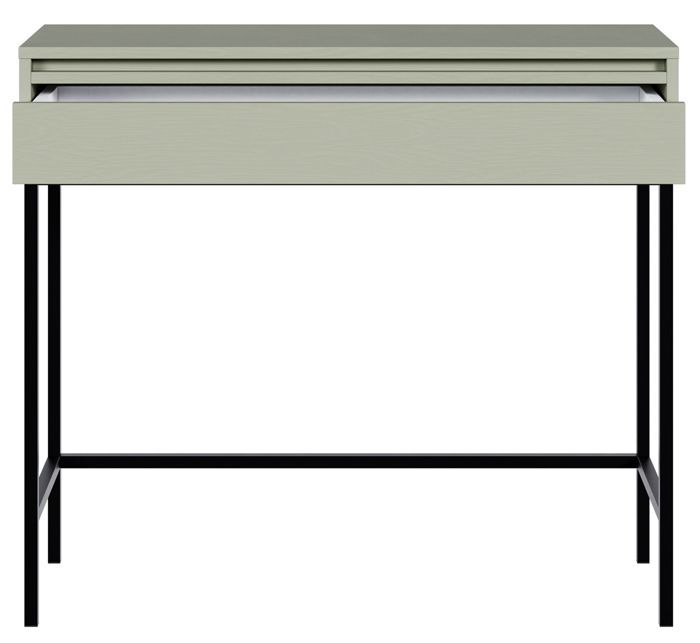 table console - evo - 90 cm - avec tiroir et cadre - vert sauge