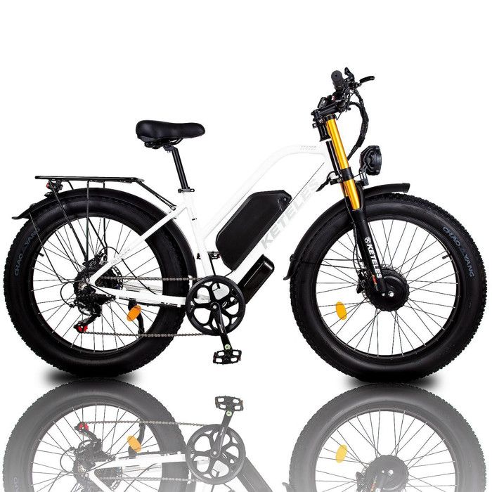 Vélo électrique Keteles XF4000 Blanc 2000w Double moteurs 23AH batterie 26\