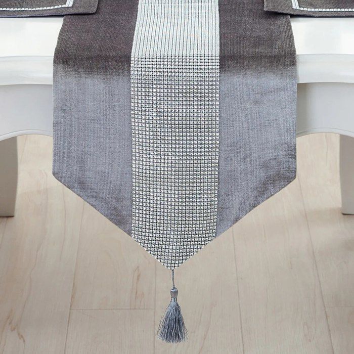 Chemin De Table Imperméable - 33x120 Cm - Tissu Coton/lin - Noir - Pour Table à Manger, Fêtes, Décoration