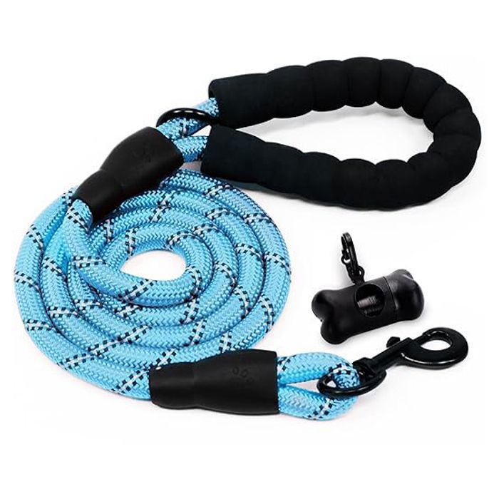 Comparer les prix de Laisse Chien Corde - Laisse de Dressage pour Chien - 1.5M, Bleu - avec Rembourrée Douce et des Fils réfléchissants