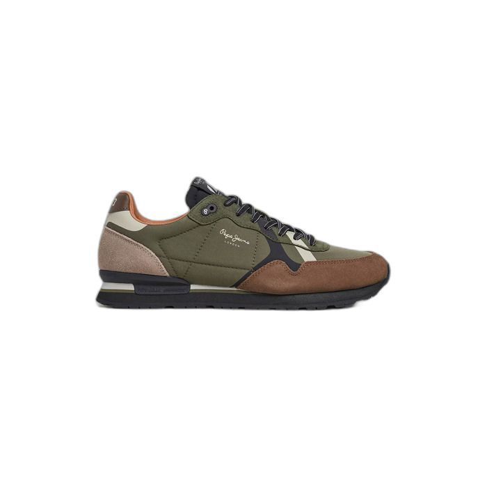Pepe Jeans Baskets - Pepe Jeans - Brit Road - Daim-Nubuck - Couleur Vert - Plat