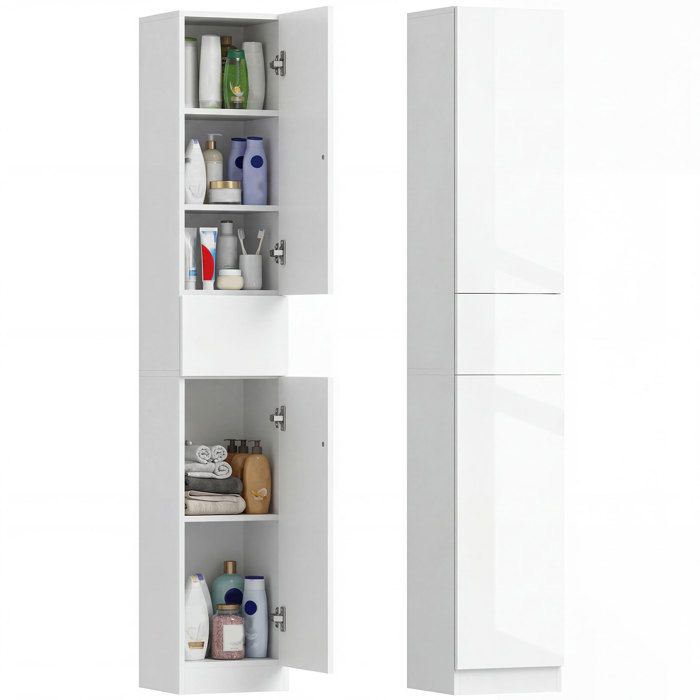 kleankin - Meuble colonne rangement salle de bain - Panneaux de particules - 30x28x170cm - Blanc kleankin - Meuble colonne rangement salle de bain - Panneaux de particules - 30x28x170cm - Blanc