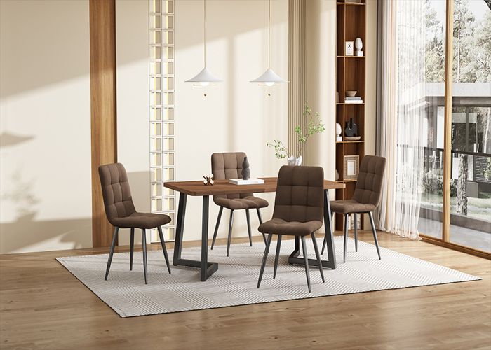 Nouveau Eco - friendly Material Dining Group (Set de 5) table à manger avec 4 chaises table à manger de cuisine moderne table