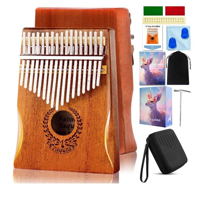 Kalimba 17 Touches, LEKATO Kalimba Instrument En Acajou, Piano à Pouce Doigt Clavier Instrument De Musique, Kalimba Instrument Enfant Adulte Débutant, Avec Sac En Tissu, Marteau De Réglage (Classique