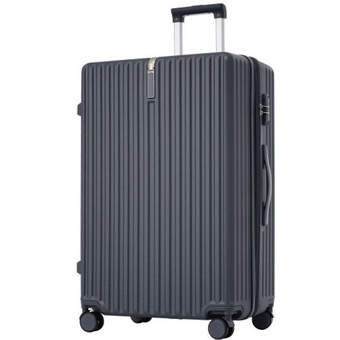 Valise Cabine Yuweijie 64cm PC Alu – Poignée Cuir, 4 Roues Pivotantes – Légère, Robuste Et TSA – 55L, Couleur Argent - 6