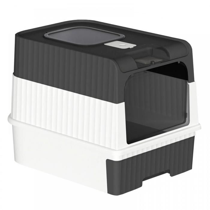 Meilleurs prix pour XJING-Boîte à litière pour chats - Toilettes de chat - Grand espace - PP Plastique -Noir-49*37*35 CM