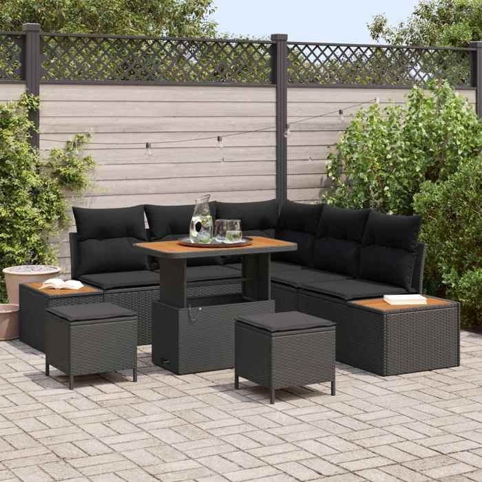 vidaXL Ensemble de canapé de jardin avec coussin 8 pcs - vue 4