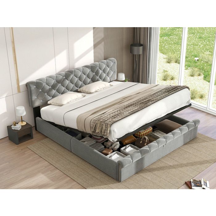 Lit Surlev Avec Rangement Adulte