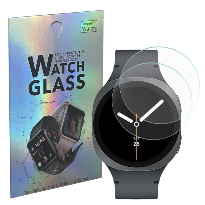 Verre Tremp&eacute; pour Samsung Galaxy Watch 8 40mm [Lot de 2] Film Protection Ecran Montre Anti Rayure