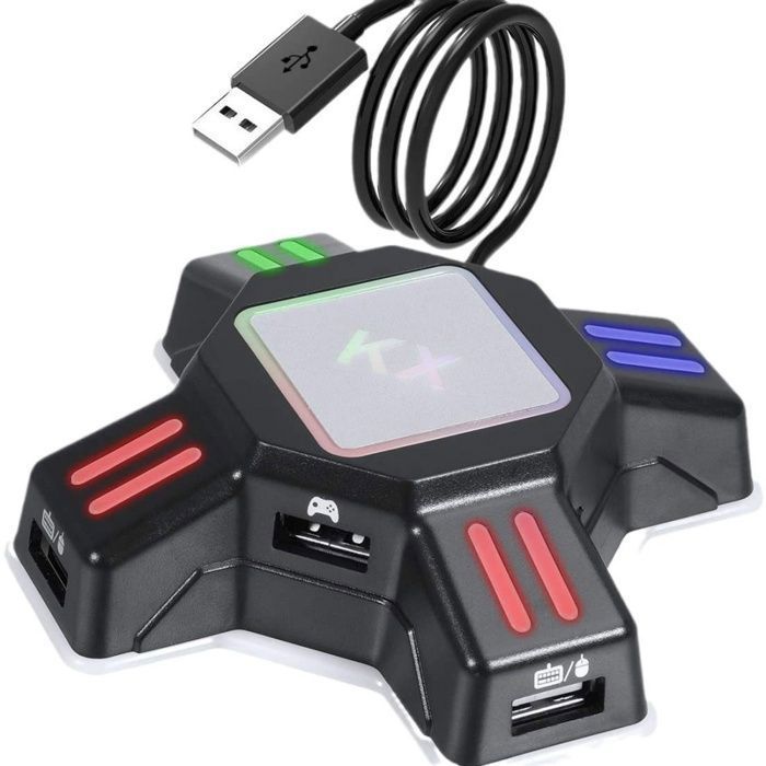 Adaptateur de contrôleur convertisseur clavier et souris adapté pour Switch/Xbox One/PS5/PS4/PS3 fonctionnement simple noir