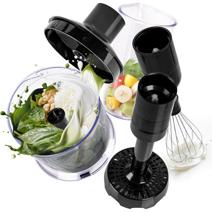 Duronic HBA35 Accessoires pour Mixeur plongeant HB35B ou HB35C de Duronic Fouet Hachoir Presse-Purée Découper Mixer Hacher Fouet