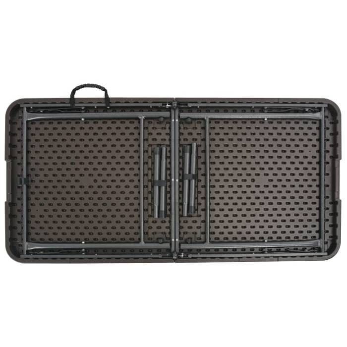 Table de jardin pliante - WIENS - 120x60x74 cm - Marron - PEHD - Aspect de rotin - Pliable - Cadre en acier