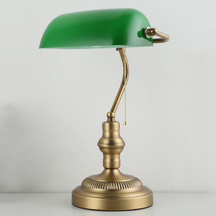 Lampe de bureau Banker abat-jour en verre vert lampe de bureau vintage pour Ampoule E27(ampoule non incluse) multic LAMPE A POSER