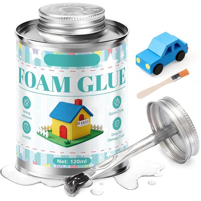 Colle à Mousse Magique – Fixation Ultra-Rapide Pour Maquettes & Paysages Végétaux, 100 Ml Avec Pinceau Et Pincettes