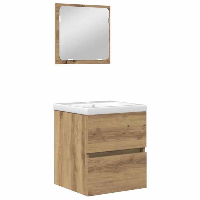 (Sale Season)Ensemble de mobilier de salle de bain 2 pcs - JILLS - Elégant Design - meuble de rangement - bois dingénierie 492102