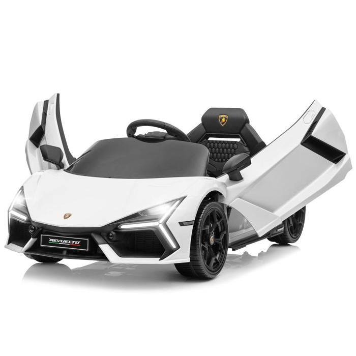 Voiture électrique Lamborghini Revuelto 12V/45 Ah pour Enfants - LALAHO - avec Télécommande Effets sonores + Lumineux Blanc