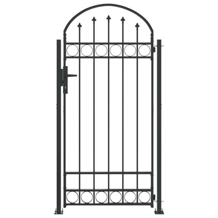 Style minimaliste - Portail de jardin - Poteau de clôture -. ASSEN 200x88x14 cm Acier Gris dfa3279596