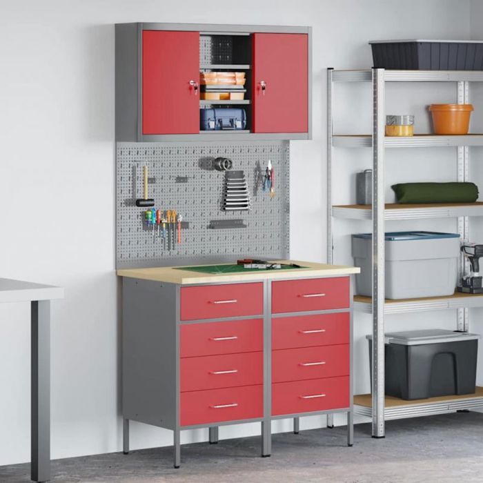 vidaXL Set de 5 pièces de banc de travail en acier - vue 3