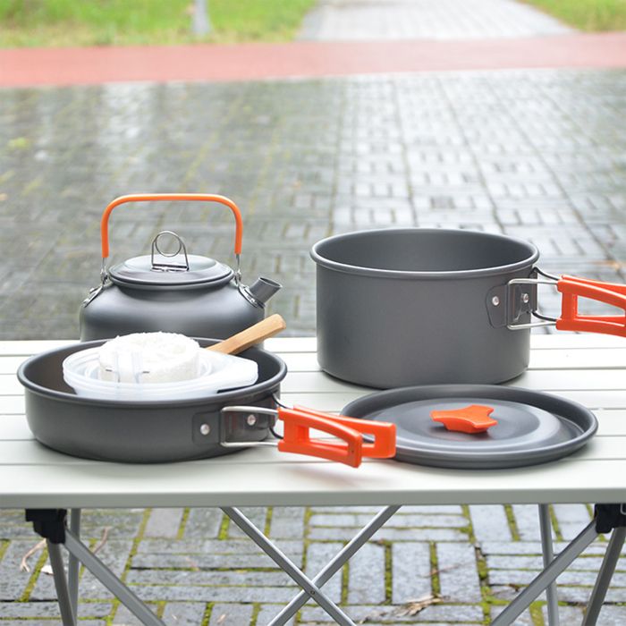 Accessoire campingensemble dustensiles de cuisine de campingustensiles de marcheustensiles de tablecuisinière type 2  - Lazozo