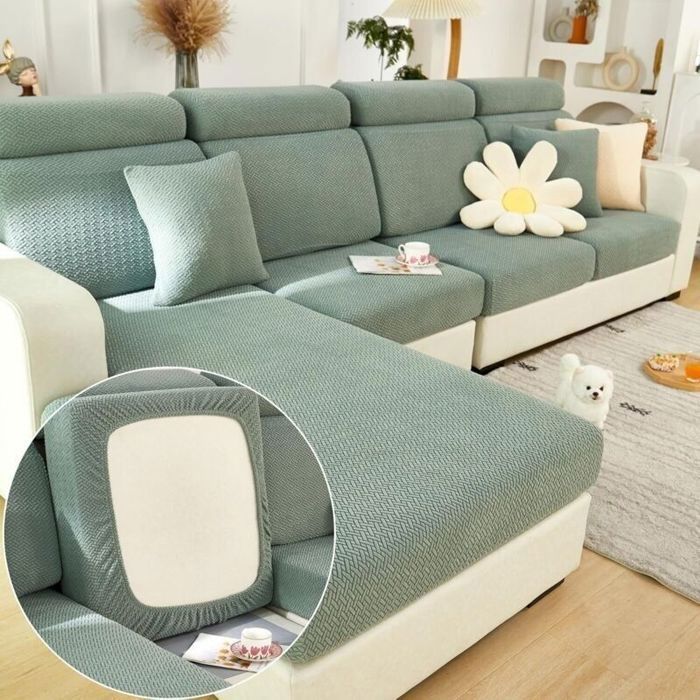 Housse de Canapé Extensible Universelle Protection Élastique Anti-Usure pour Canapé Modulable Vert