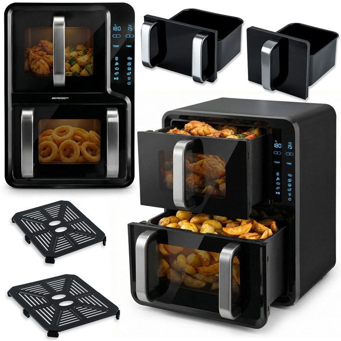Friteuse à air chaud double chambre verticale 12 l Berdsen 2800W BD-664