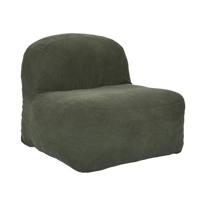 The Home Deco Factory - Fauteuil compressé en velours côtelé sans montage DENVER - Vert