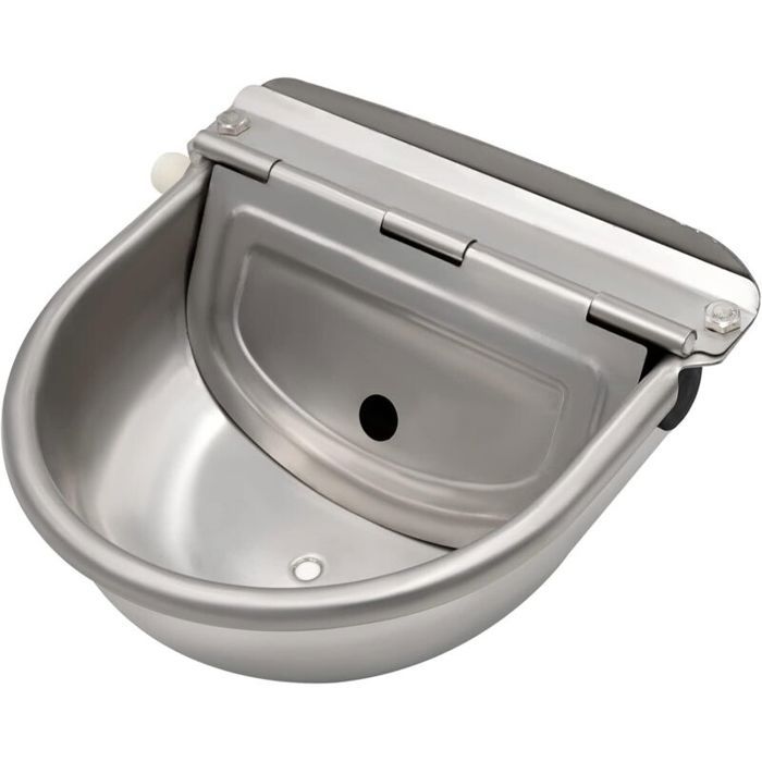 Abreuvoir automatique en acier inoxydable 304 – Valve flottante réglable-Bouchon de vidange-Pour chevaux chiens bovins cochons
