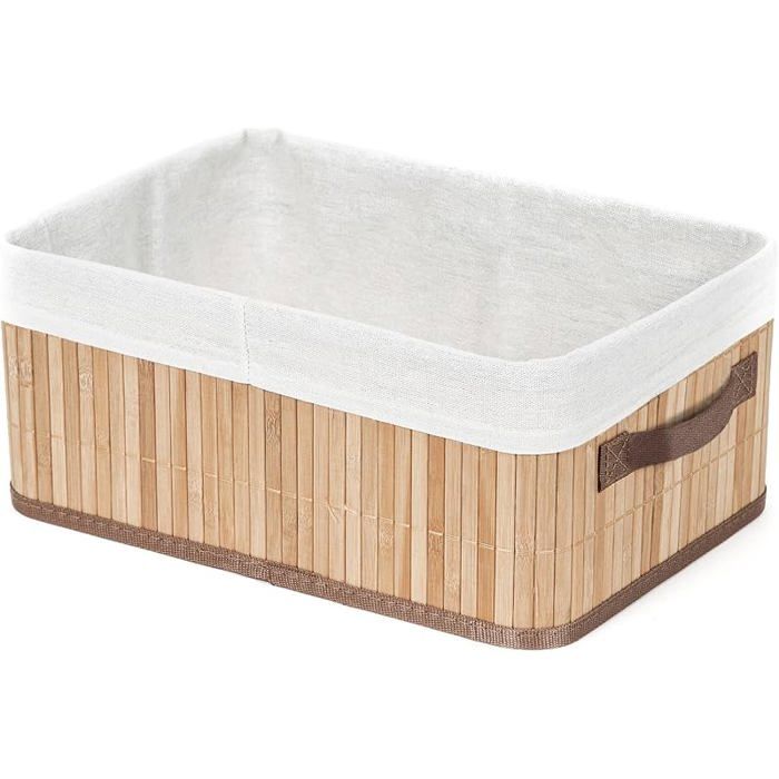 Panier en Bambou Taille M 35x25x15 cm Artisanal 35 x 25 x 15 cm