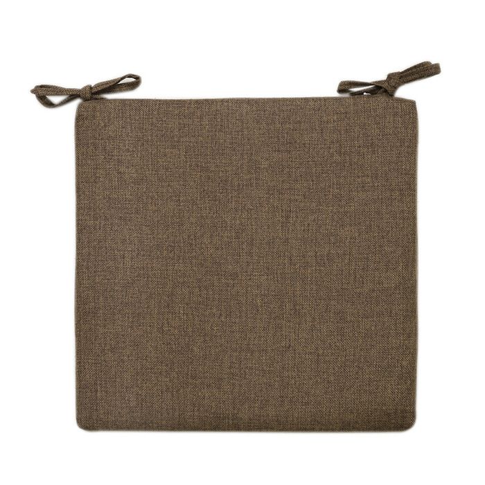 Galette de chaise - PZCC - Moka - Polyester - 40x40x4 cm - Liens de fixation
