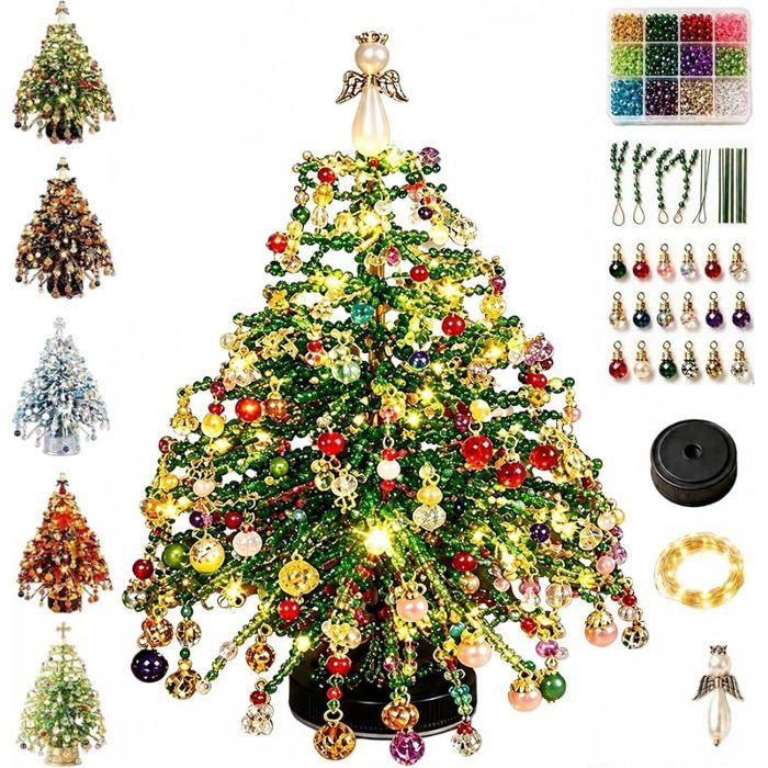 Kit de Sapin de Noël en Perles à Faire soi-même Arbre de Noël de Table A KIT BIJOUX
