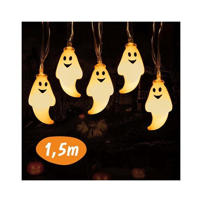 Lumières de Halloween - 1 5 mètre - 10 lanternes fantômes - Lumières LED