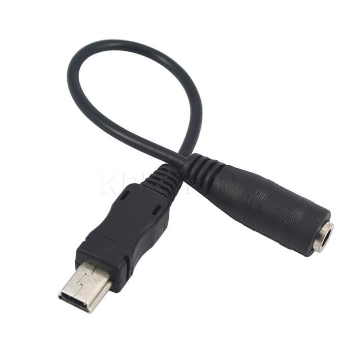 Câble Adaptateur Mini USB Mâle Vers 3.5mm Microphone Pour GoPro Hero 3, 3+, 2 - Neuf