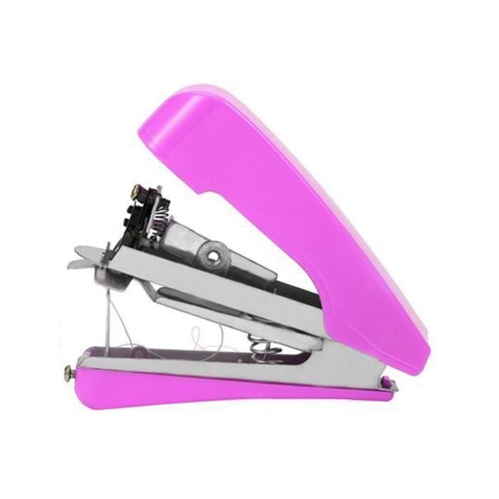 Mini Machine à Coudre Portable - Manuelle, Pour Tissus, Rideaux, Réparations Urgentes (Blanc/Rouge)