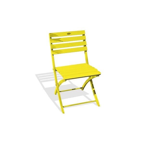 chaise pliante - alumob - marius - aluminium - jaune - lot de 2