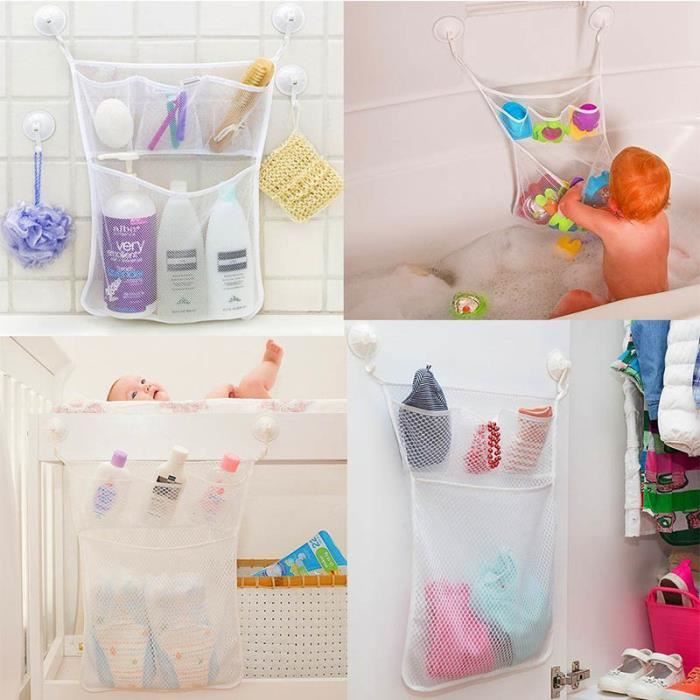 Taicols Filet de Rangement, Filet Jouets Bébé Filet de Rangement Bain,  Organisateur de Jouets de Bain pour Bébé, Filet de Rangement Jouet Bain