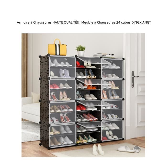 Armoire à Chaussures HAUTE QUALITÉ!!! Meuble à Chaussures 24 cubes