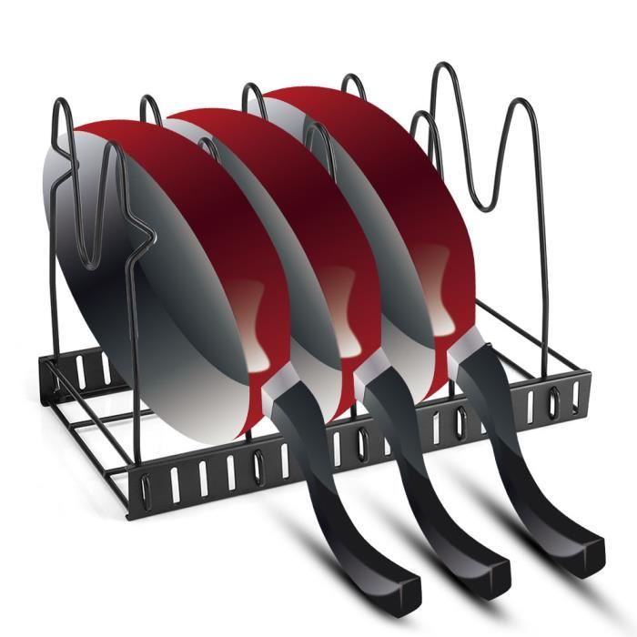 Support de casserole, organisateur de casseroles amovible et réglable