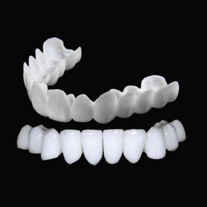 Instant smile Accolades dentaires d'imitation, orthèses supérieures et inférieures, ajustement doux et confortable
